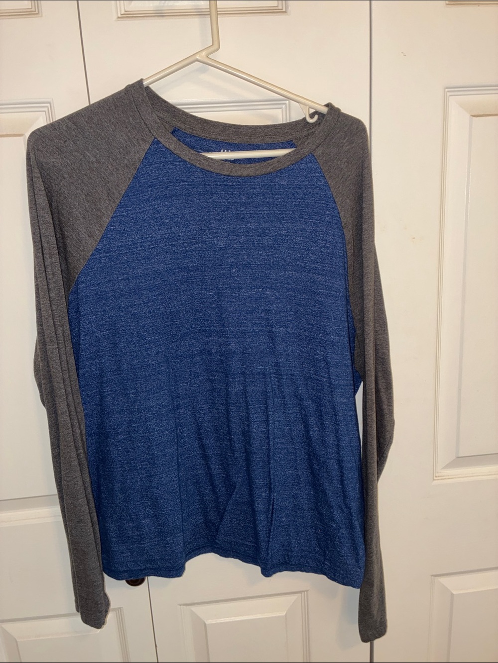 Urban Pipeline Blue and Gray Raglan Pullover